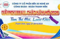 CÔNG TY CP BẾN XE NGHỆ AN TỔ CHỨC GIẢI PICKLEBALL CHÀO NĂM MỚI 2026