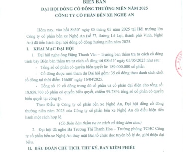 Biên bản ĐHĐCĐ thường niên năm 2025